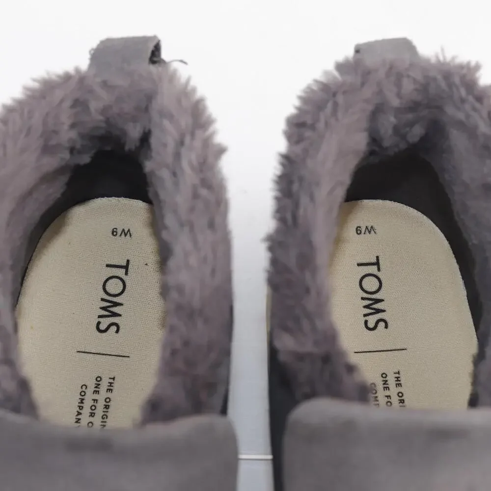 TOMS Womens Paxton‎ Sneaker Boots Size 9 Gray Suede Fur Lined Shoes Boho Comfort